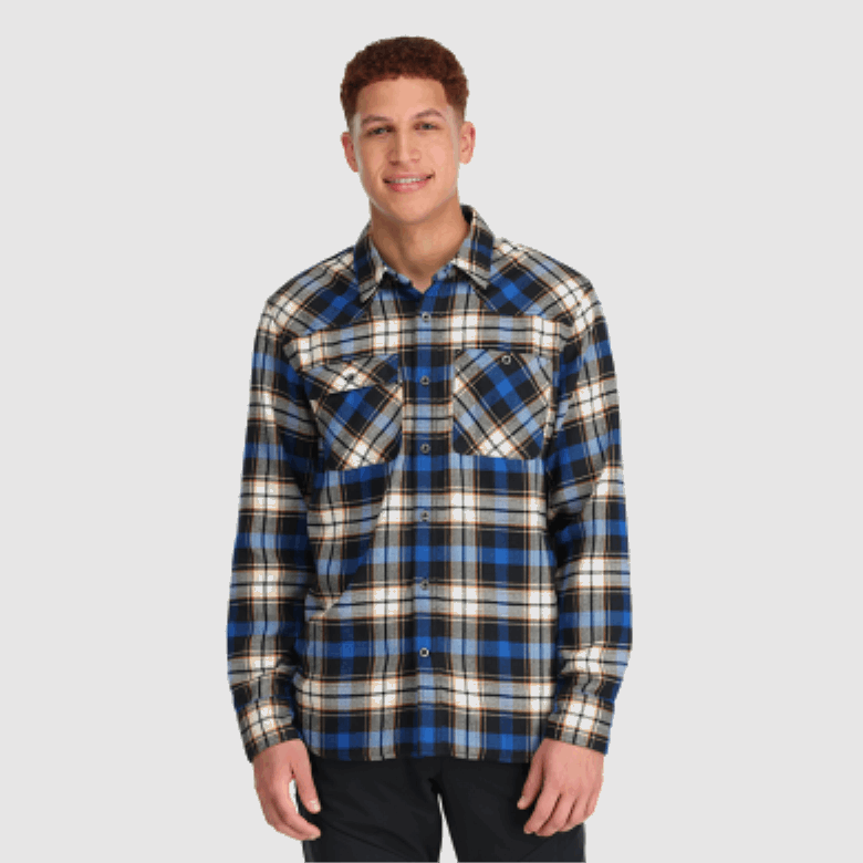 Outdoor Research Herren Feedback Flanellhemd Classic Blue Kariert