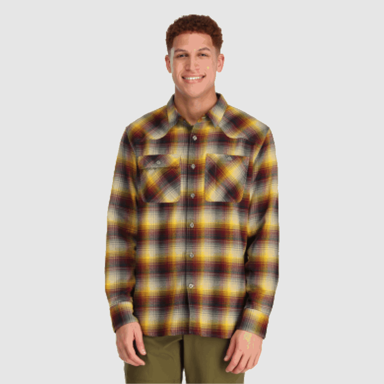 Outdoor Research Herren Feedback Flanellhemd Sand Kariert