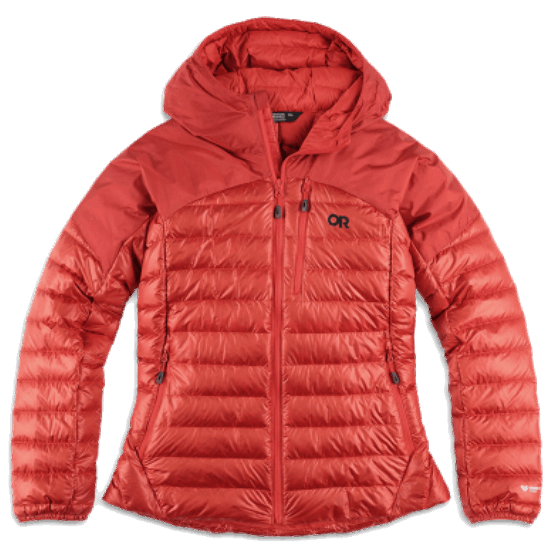 Outdoor Research Damen Helium Daunen Hoodie Cranberry