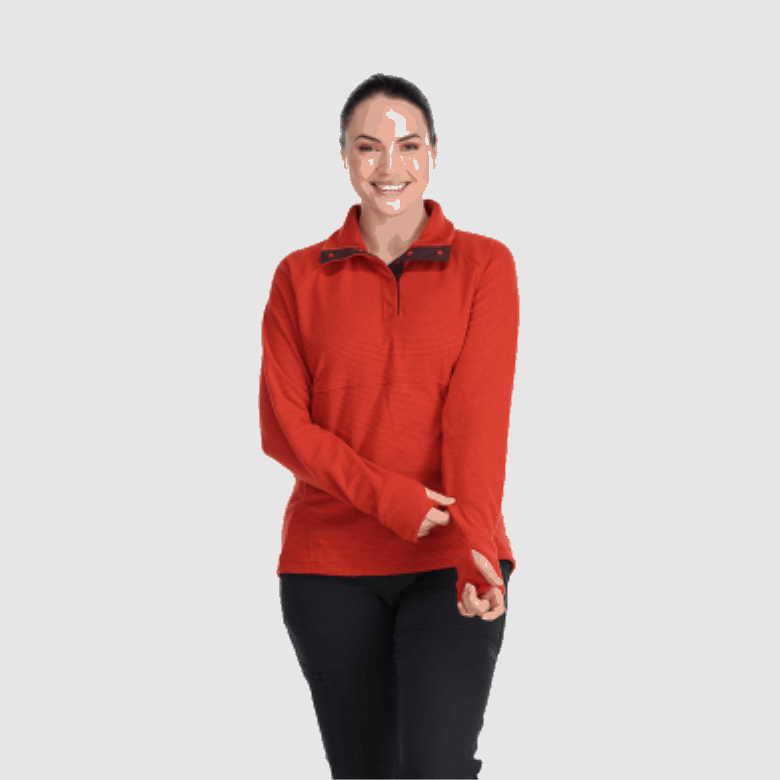 Outdoor Research Damen Trail Mix Snap Pullover Cranberry