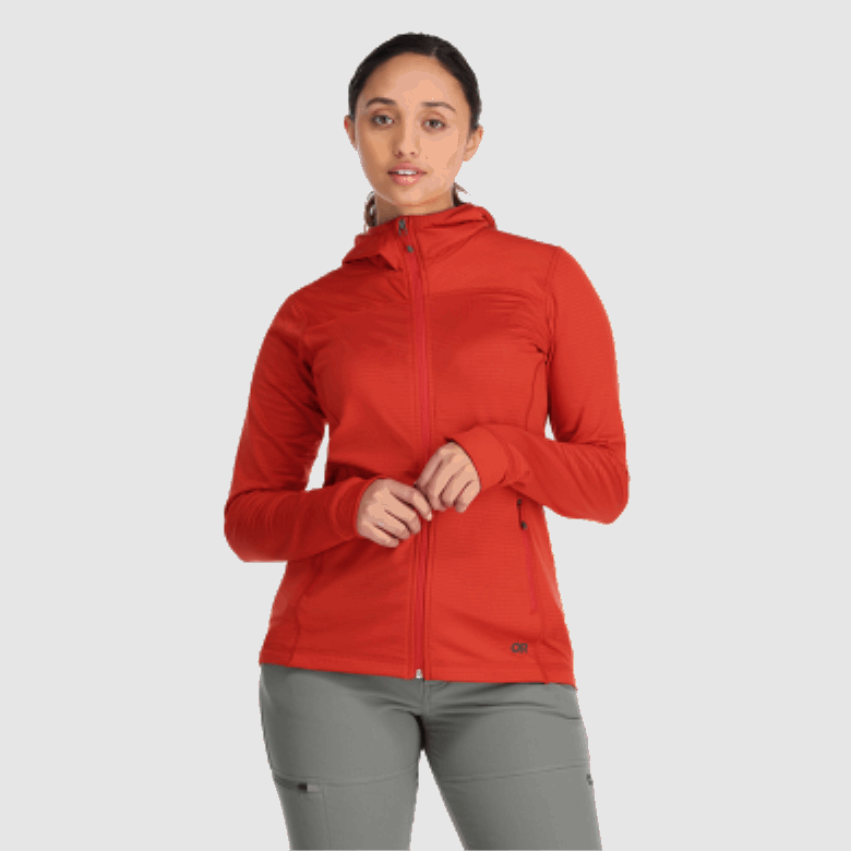 Outdoor Research Vigor Kapuzenpullover Mit Durchgehendem Reißverschluss Für Damen, Cranberry