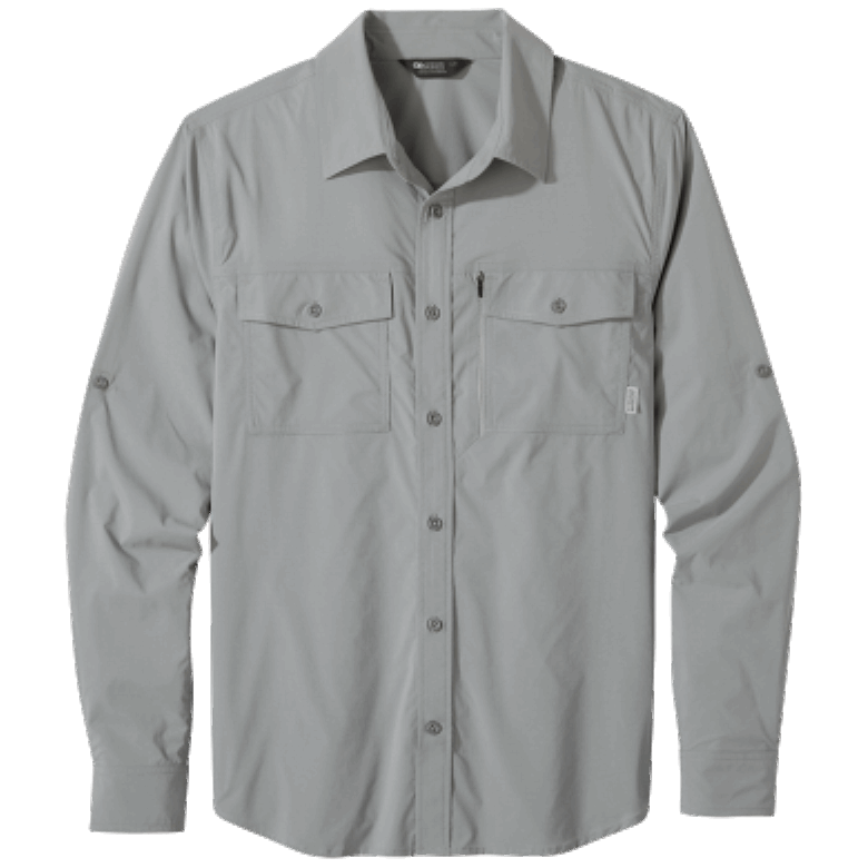 Outdoor Research Langarmshirt Way Station Herren Light Pewter Meliert