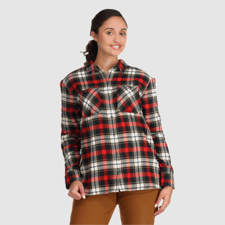 Outdoor Research Damen-Feedback-Flanellhemd Cranberry-Plaid