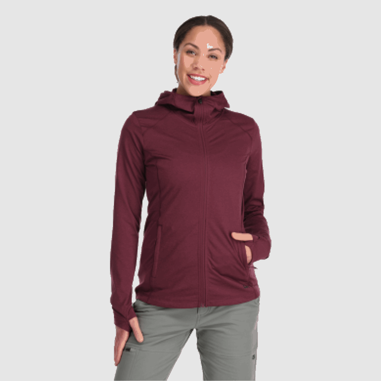 Outdoor Research Melody Hoodie Mit Durchgehendem Reißverschluss Für Damen Kalamata Heather