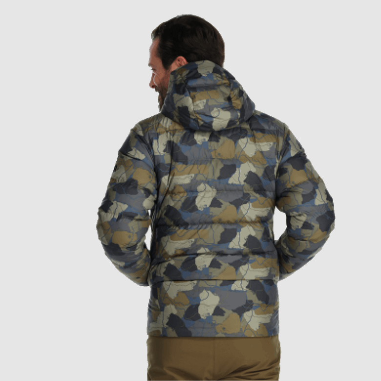 Outdoor Research Herren Coldfront Daunen Hoodie Loden Camo