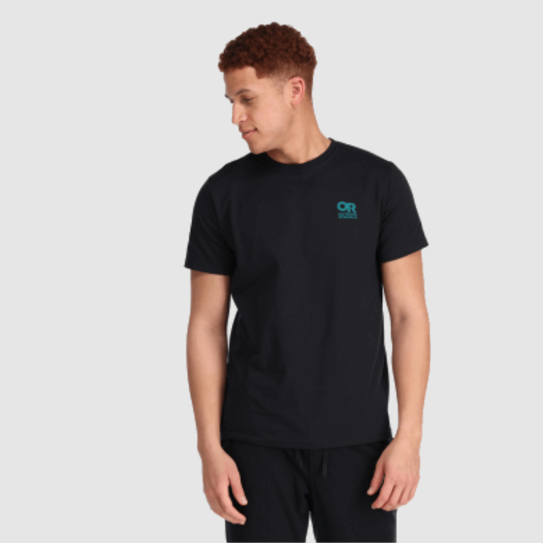 Outdoor Research T-Shirt Mit Logo Auf Der Brust, Schwarz/Deep Lake