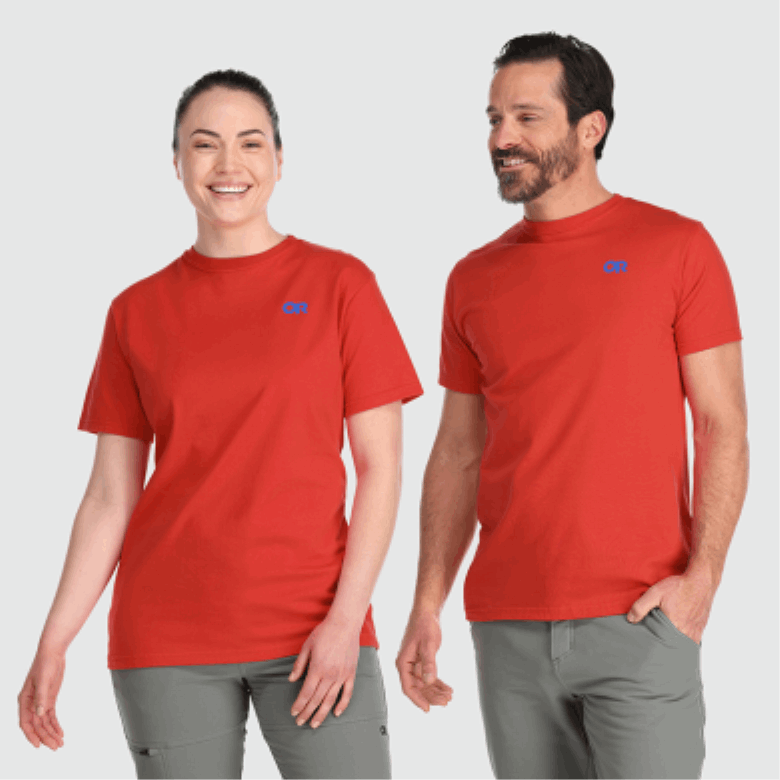 Outdoor Research T-Shirt Mit Lockup-Logo Auf Der Rückseite Cranberry
