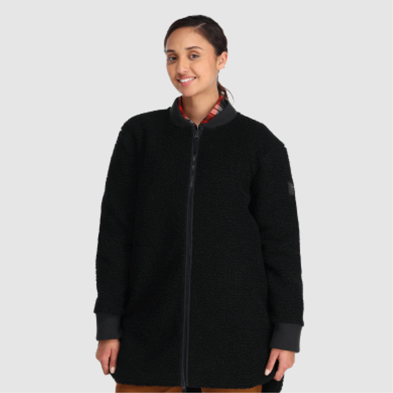 Outdoor Research Juneau Sherpa-fleecemantel Für Damen Schwarz