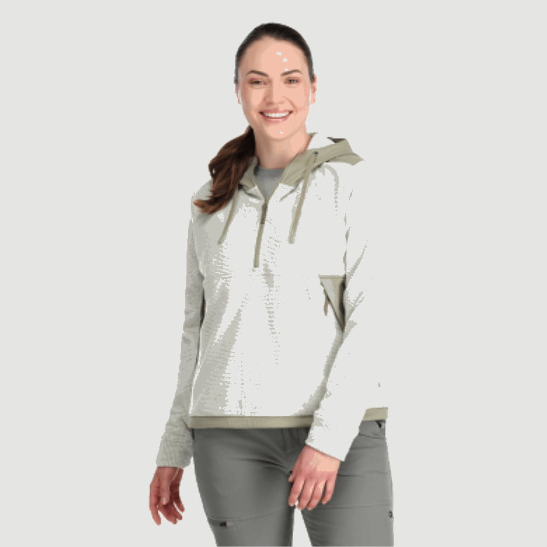 Outdoor Research Damen-Trail-Mix-Pullover-Hoodie Sand/Flint