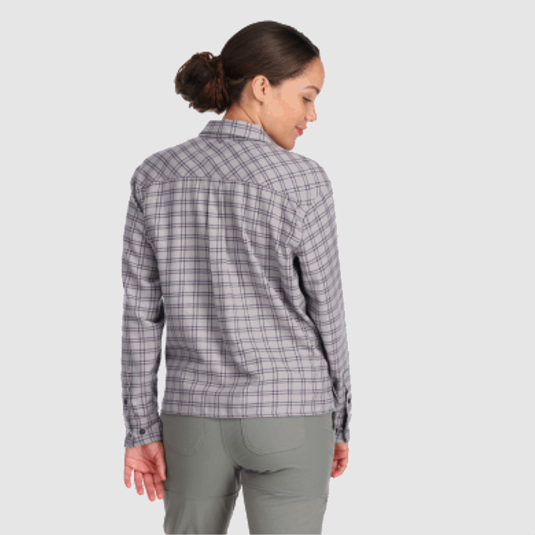 Outdoor Research Damen-Feedback Flanellhemd Hell Ash Kariert