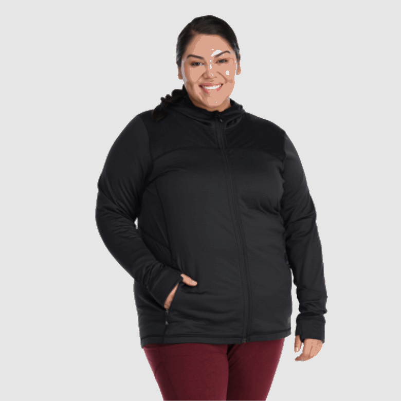 Outdoor Research Vigour Hoodie Mit Durchgehendem Reißverschluss Für Damen In Schwarz