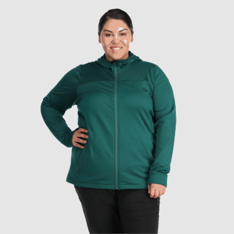 Outdoor Research Vigor Hoodie Mit Durchgehendem Reißverschluss Für Damen Plus Treeline