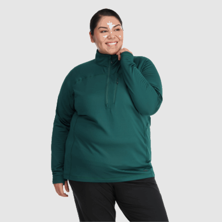 Outdoor Research Vigor Half Zip-Plus Treeline Für Damen