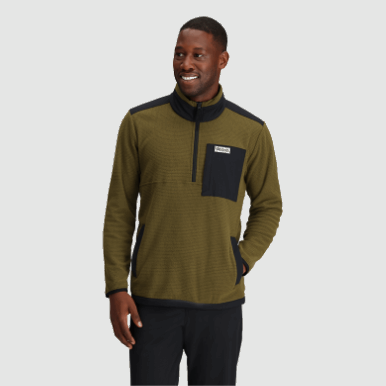 Outdoor Research Herren-Trailmix-Pullover Mit Viertelreißverschluss Loden
