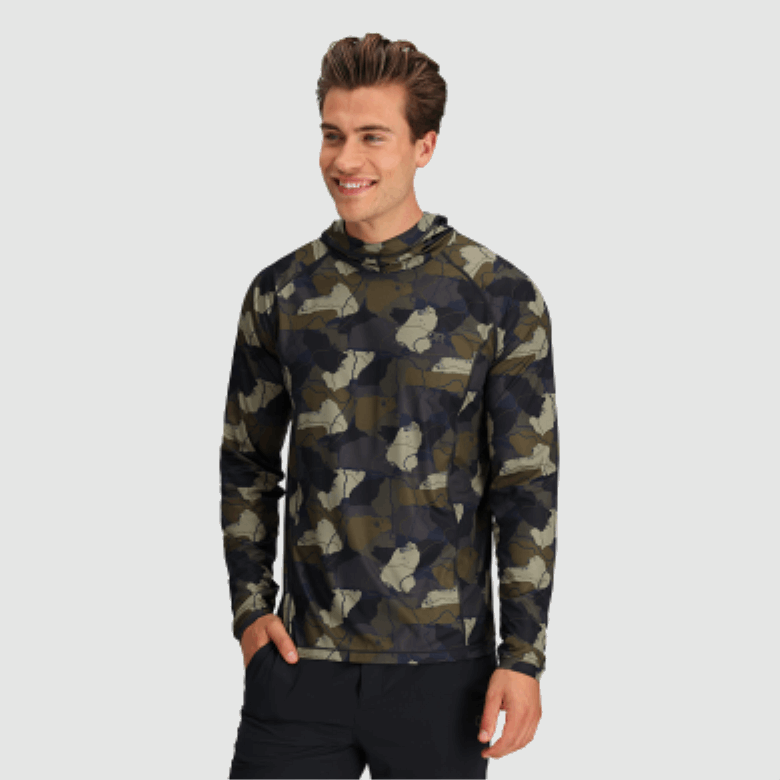 Outdoor Research Herren-Hoodie Echo Bedruckt Loden Camo