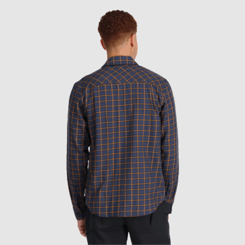 Outdoor Research Herren Feedback Flanellhemd Hell Marineblau Kariert