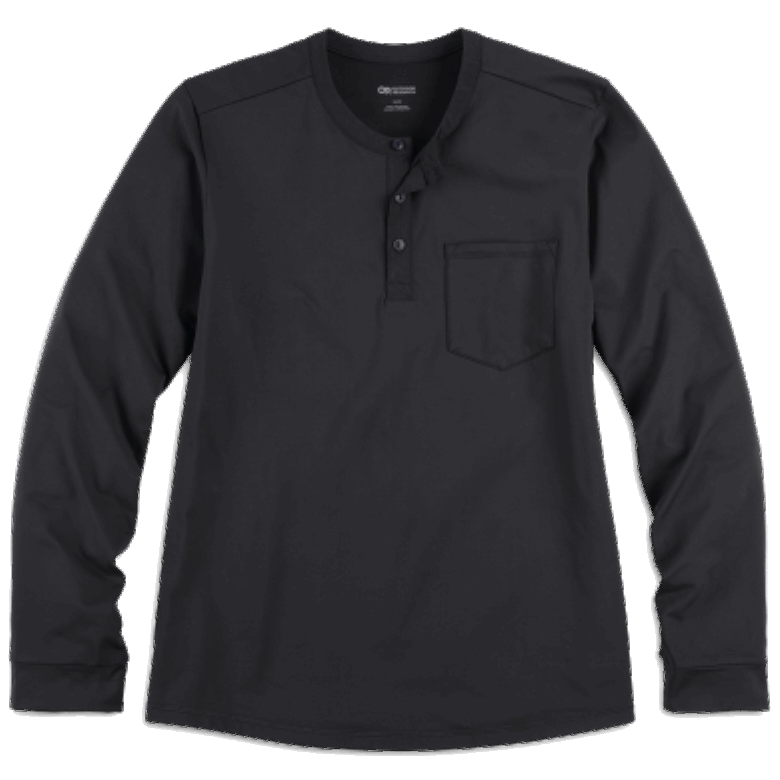 Outdoor Research Bariton Langarmshirt Für Herren Henley Schwarz